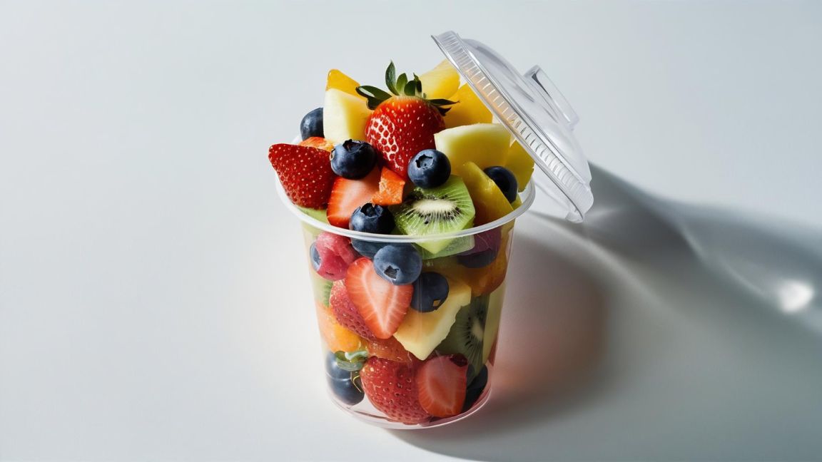 Individual Rainbow Fruit Salad Pot 