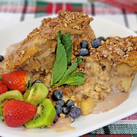 Apple Praline Bread Pudding