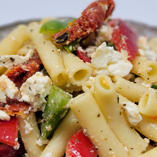 Ziti with Feta & Sundried Tomato Salad